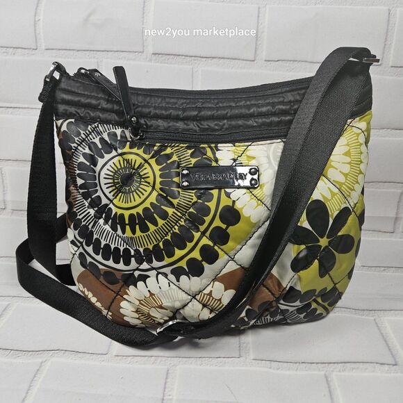 2 Vera Bradley Cocoa Moss Crossbody Shoulder Bag Floral Paisley w/ Frannie purse - Picture 2 of 16